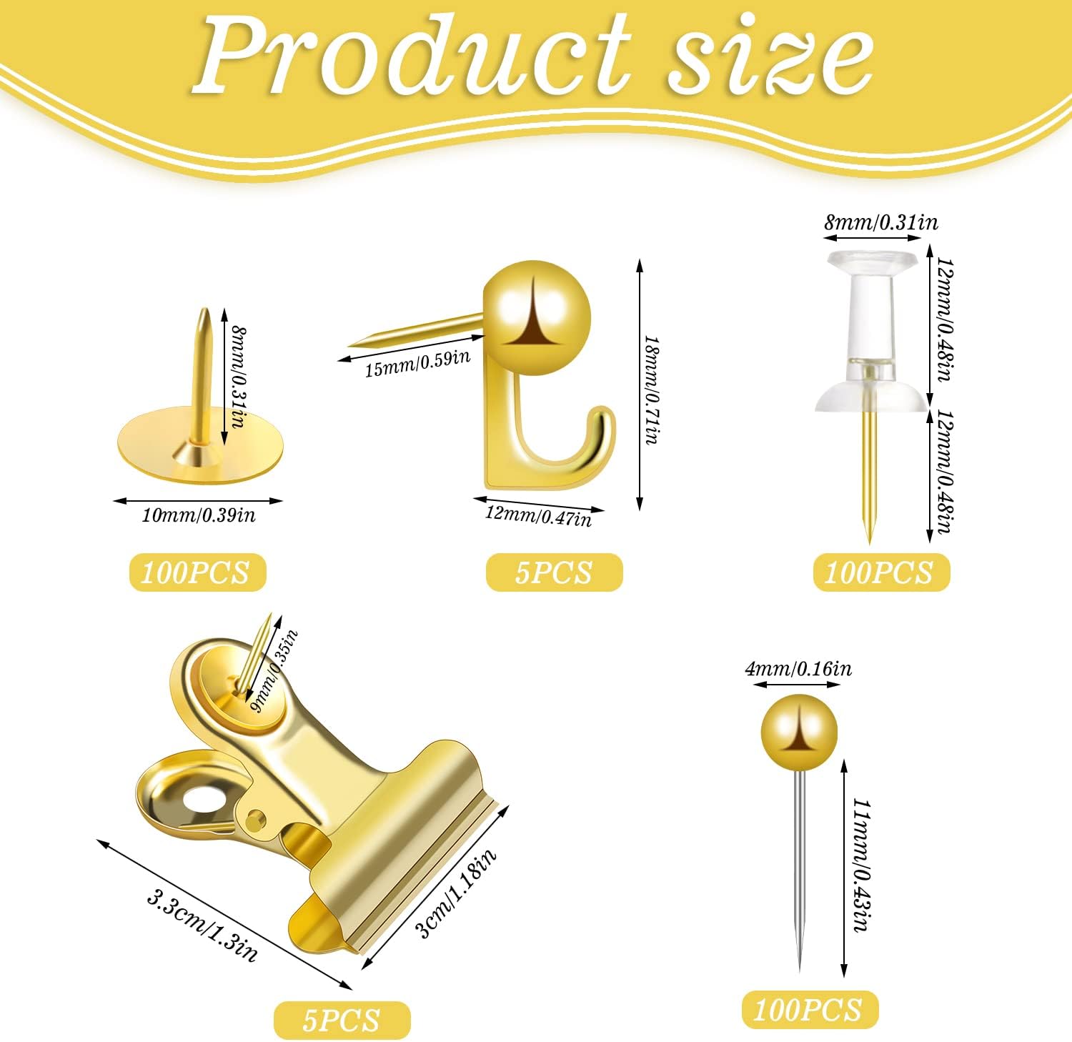 310pcs Push Pins Set Binder Pa - Binder Clip Assorted 评论和价格